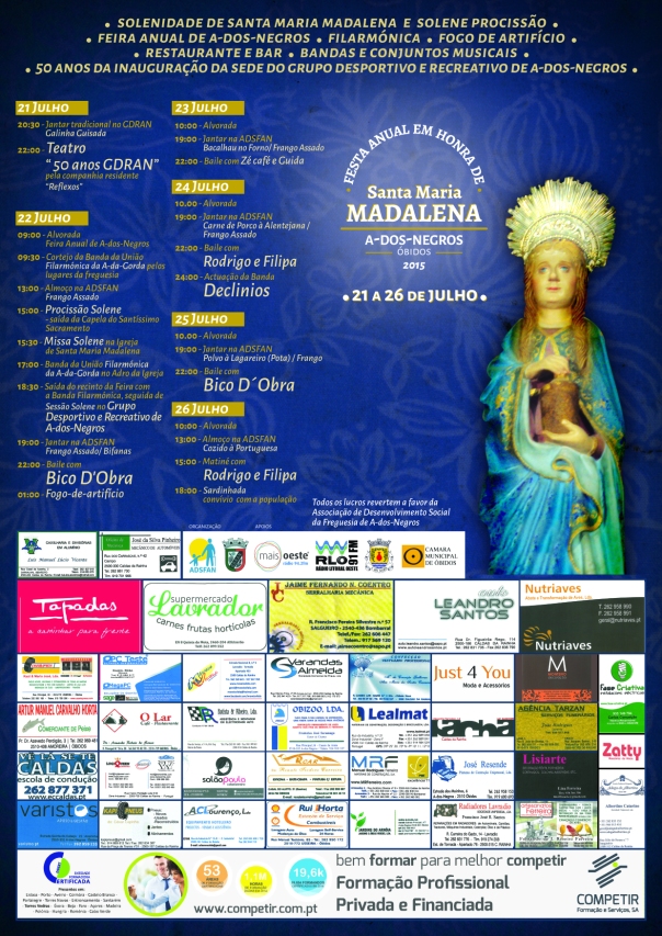 cartaz Festa de Santa Maria Madalena 2015